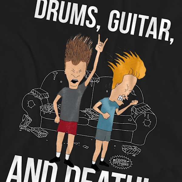 Beavis & Butthead Unisex Vuxen Trummor Gitarr & Död T-Shirt M B Black M