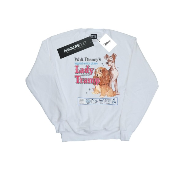 Disney Girls Lady And The Tramp Distressed Classic Poster Sweatshirt White 3-4 Years