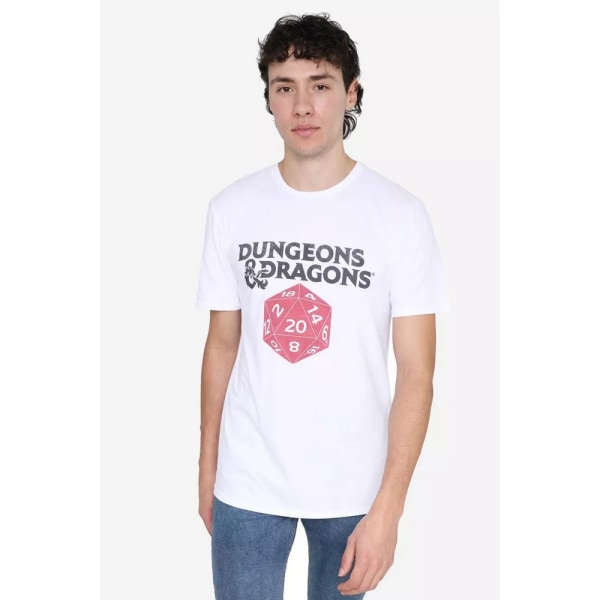 Dungeons & Dragons Herr D20 T-shirt XXL Vit White XXL