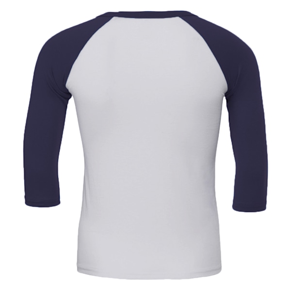 Canvas Herr 3/4 Ärms Baseboll T-Shirt M Vit/Marinblå White/Navy M