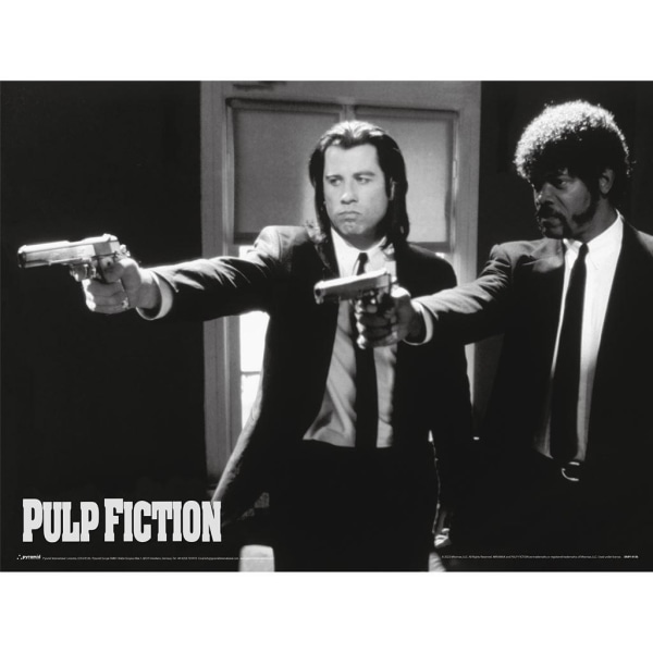 Pulp Fiction Guns Metallaffisch One Size Svart/Vit Black/White One Size