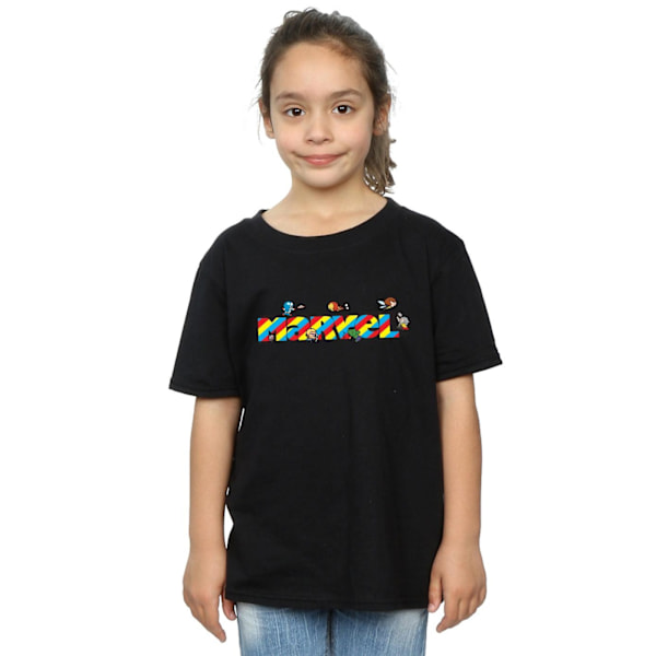 Marvel Girls Kawaii Marvel Stripes Bomull T-shirt 7-8 år Svart Black 7-8 Years