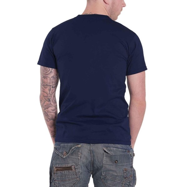 Def Leppard Dam/Dam Triangel T-shirt bomullslogotyp L Marinblå B Navy Blue L