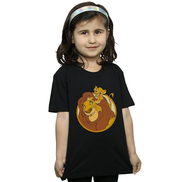 Disney Girls The Lion King Mufasa Och Simba Bomull T-shirt 5-6 Black 5-6 Years