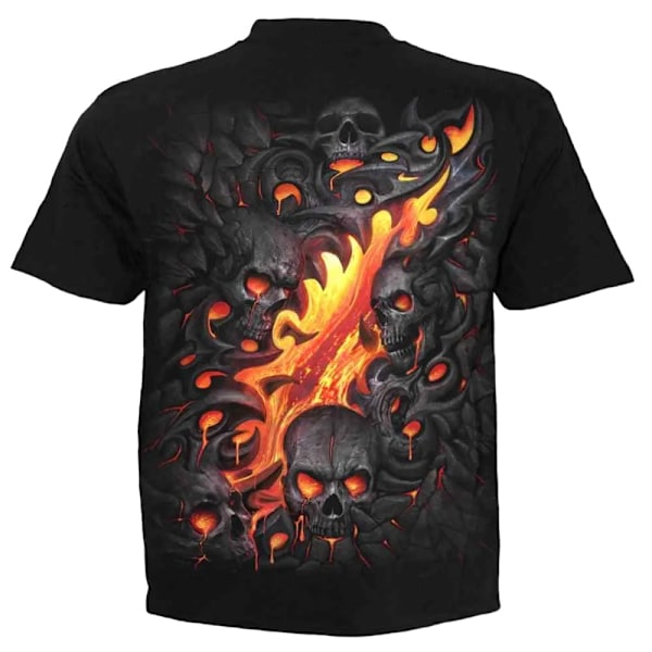 Spiral Direct Unisex Vuxen Skalle Lava T-shirt XXL Svart Black XXL