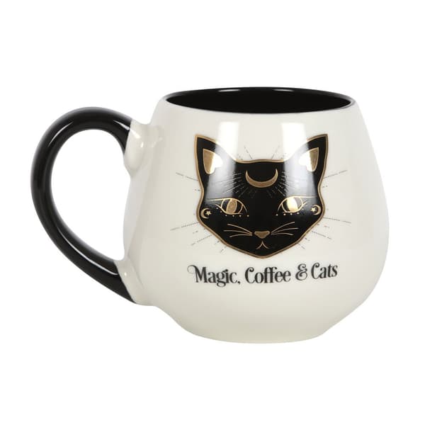 Something Different Magic Coffee & Cats Rund Mugg En Storlek Vit White/Black One Size
