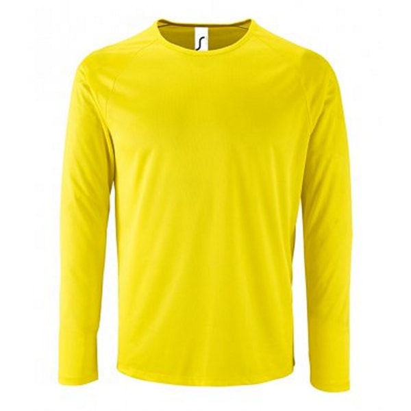 SOLS Sportig Långärmad Performance T-shirt för män L Neongrön Neon Green L