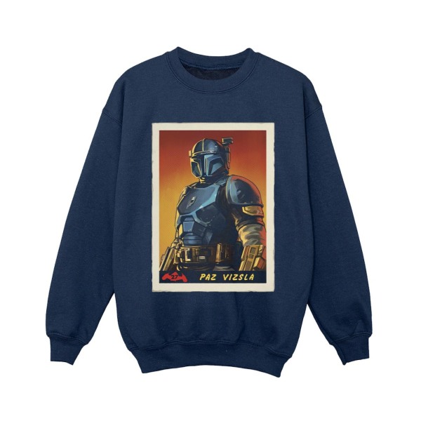 Star Wars Boys The Mandalorian Paz Vizla Card Sweatshirt 5-6 år Navy Blue 5-6 Years
