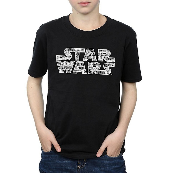 Star Wars: The Force Awakens Boys Stormtrooper Logo Bomull T-Sh Black 7-8 Years