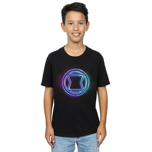 Marvel Boys Black Widow Neon Logo T-Shirt 3-4 år Svart Black 3-4 Years