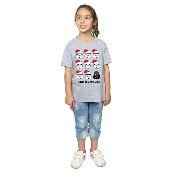 Star Wars Girls Christmas Humbug Bomull T-shirt 7-8 år Sport Sports Grey 7-8 Years