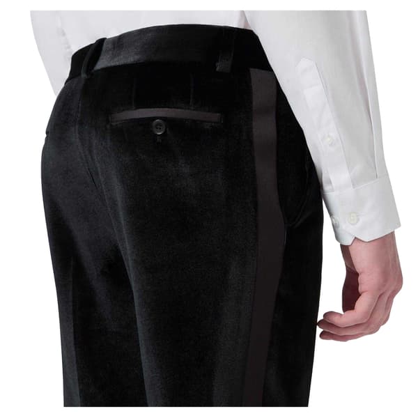 Twisted Tailor Herrar Sammet Flat Fronted Smokingbyxor 36S Svart Black 36S