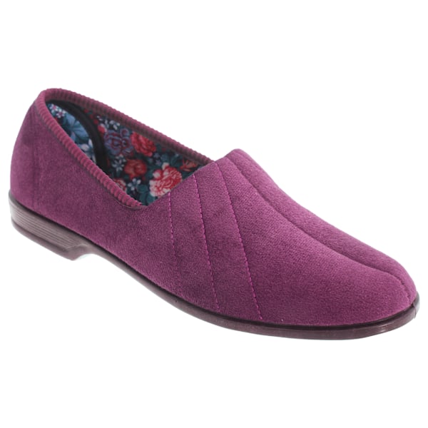 Sleepers Dam/Dam Audrey III Rulltopp Velours Tofflor 8 UK Plum/Heather 8 UK