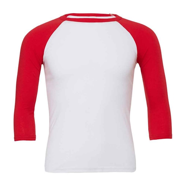 Canvas Unisex Vuxen 3/4 Ärms Baseball T-Shirt L Vit/Röd White/Red L