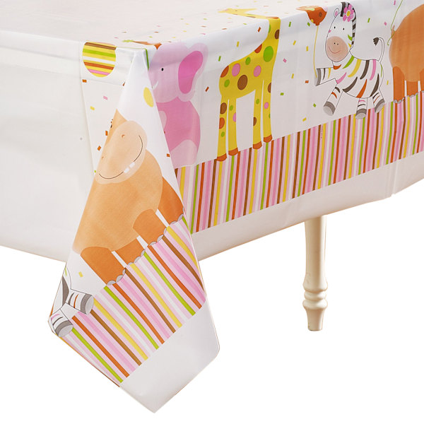 Kreativ festlig söt safari plast 1:a födelsedagsfest bordsduk Multicoloured One Size