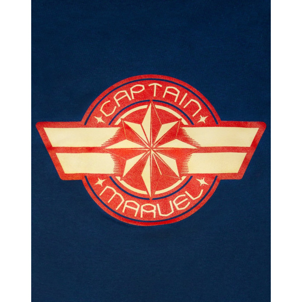 Captain Marvel Dam/Ladies Logotyp T-shirt XXL Marinblå Navy XXL