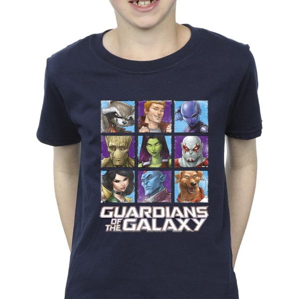 Guardians Of The Galaxy Boys Character Squares T-Shirt 12-13 Ye Navy Blue 12-13 Years