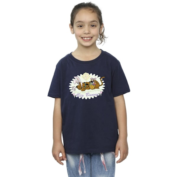 Scooby Doo Girls Big Bunny Bomull T-shirt 5-6 år Marinblå Navy Blue 5-6 Years