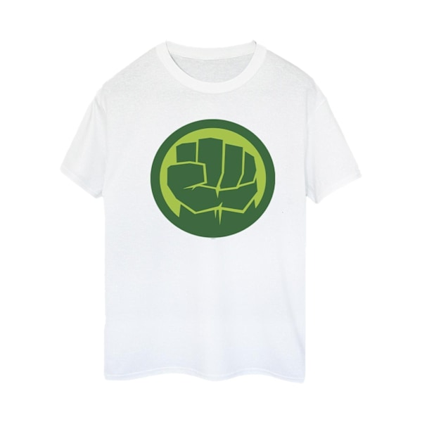 Marvel Dam/Kvinnor Hulk Bröstlogotyp Bomull Boyfriend T-shirt L White L