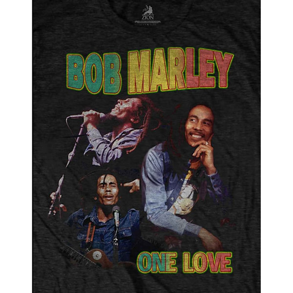 Bob Marley Unisex Adult One Love Homage T-Shirt M Svart Black M