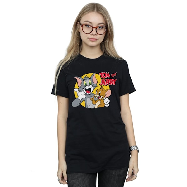 Tom And Jerry Dam/Damer Tummen Upp Bomull Boyfriend T-Shirt Black S