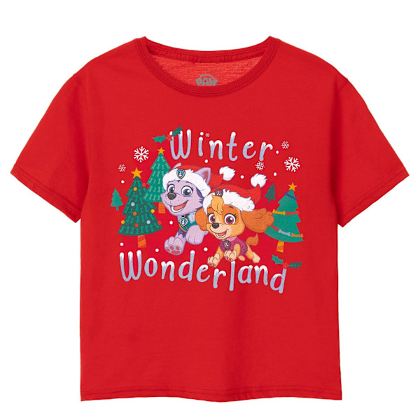 Paw Patrol Girls Winter Wonderland T-Shirt 5-6 år Röd Red 5-6 Years