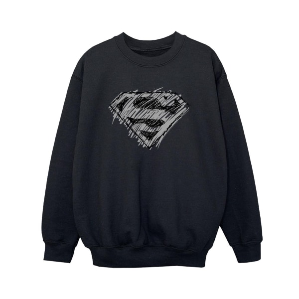 DC Comics Boys Superman Logo Sketch Sweatshirt 9-11 Years Black Black 9-11 Years