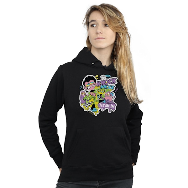 DC Comics Dam/Kvinnor Teen Titans Go Knock Knock Hoodie L Bla Black L