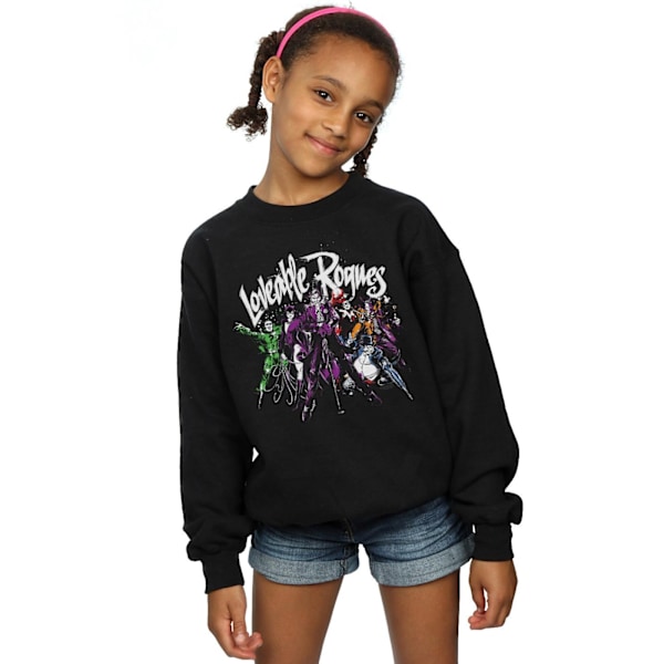 DC Comics Girls Batman Loveable Rogues Sweatshirt 7-8 år Svart Black 7-8 Years