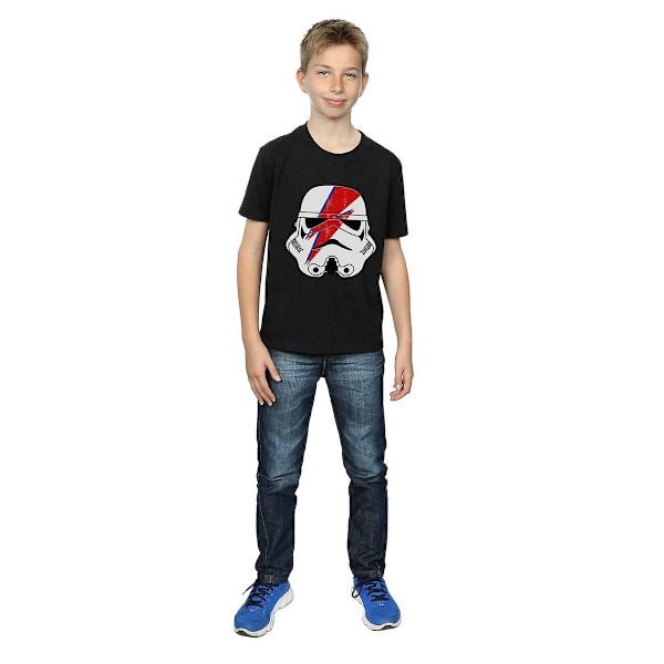 Star Wars Boys Glam Stormtrooper Lightning Bolt Bomull T-shirt Black 12-13 Years