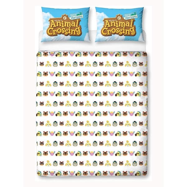 Animal Crossing Logo Påslakan Set Dubbel Multifärgad Multicoloured Double