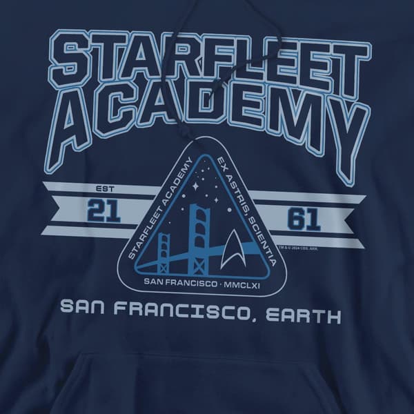 Star Trek Herr Starfleet Academy Earth Hoodie M Marinblå Navy M