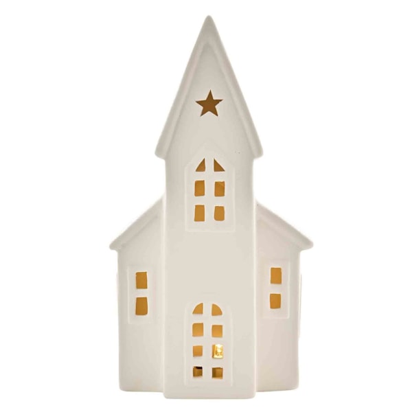 Keramikhus med LED-belysning, en storlek, vit White One Size