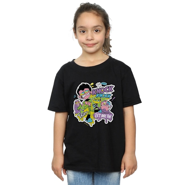 DC Comics Girls Teen Titans Go Knock Knock Bomull T-shirt 7-8 år Black 7-8 Years