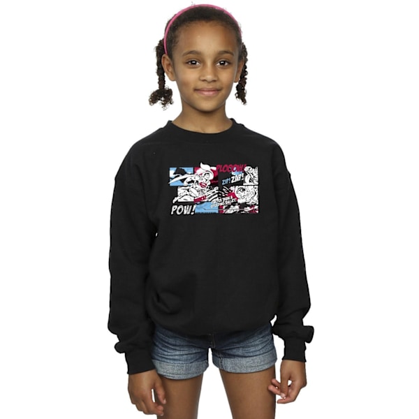 DC Comics Girls Superman Comic Strip Sweatshirt 3-4 år Svart Black 3-4 Years