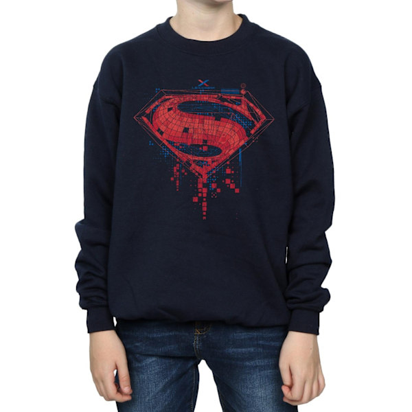 DC Comics Boys Superman Geo Logo Sweatshirt 12-13 år Marin Blå Navy Blue 12-13 Years