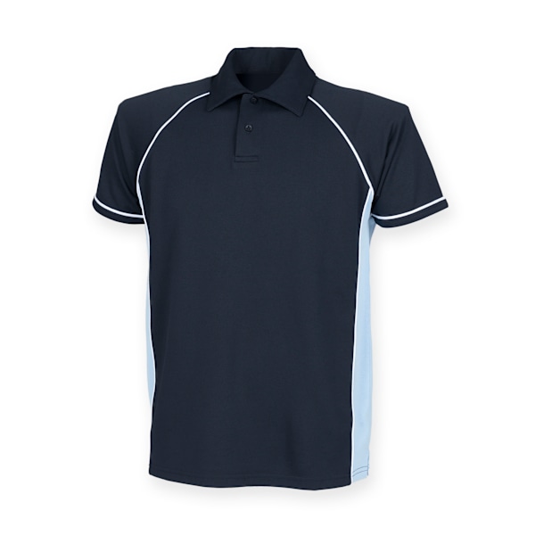 Finden & Hales Herr Piped Performance Sports Polo Shirt 3XL Nav Navy/Sky/White 3XL