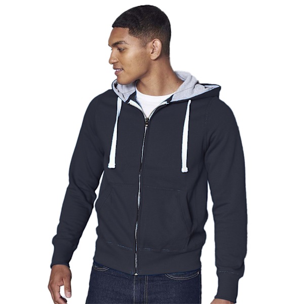 Awdis Chunky Premium Heavyweight Hooded Sweatshirt / Hoodie / Z French Navy (Grey Inner) 2XL