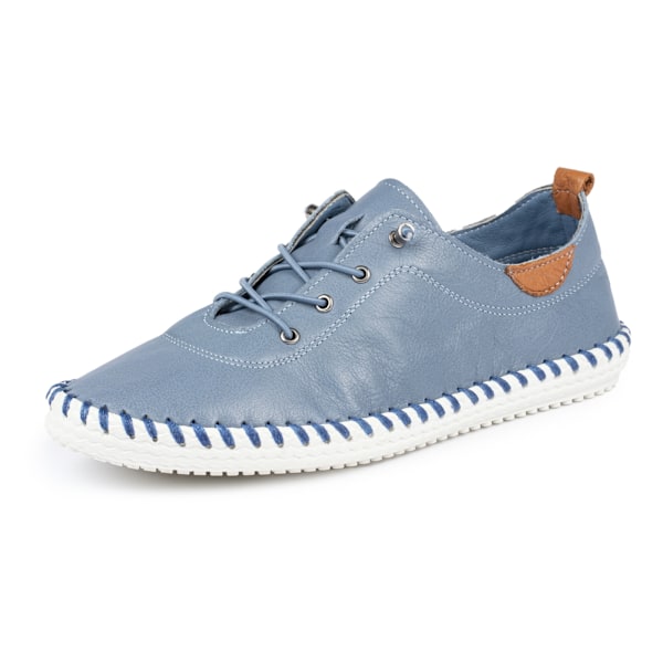 Lunar Dam/Dam St Ives Läder Plimsolls 6 UK Mellanblå Mid Blue 6 UK