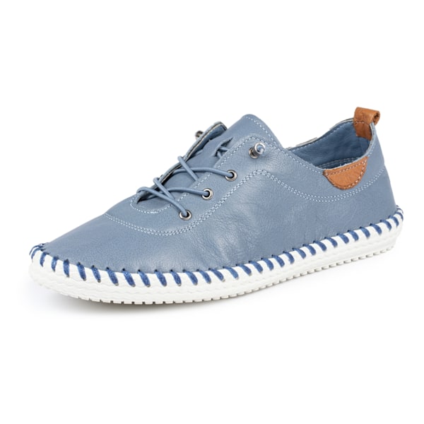 Lunar Dam/Dam St Ives Läder Plimsolls 7 UK Mid Blue Mid Blue 7 UK