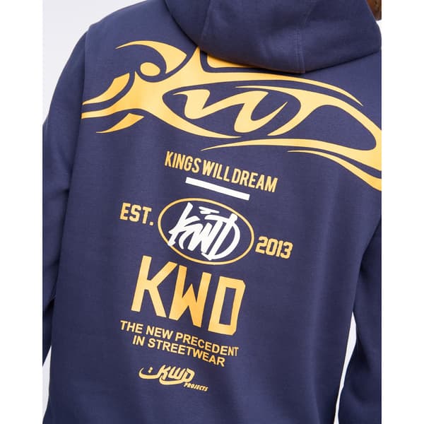 Kings Will Dream Herr Tattooed Hoodie S Marinblå Navy S