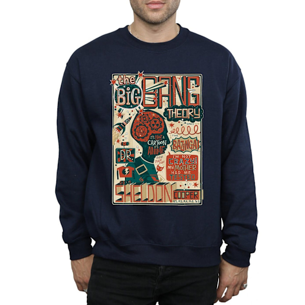 Big Bang Theory Herr Infografisk Poster Sweatshirt S Marinblå Navy Blue S