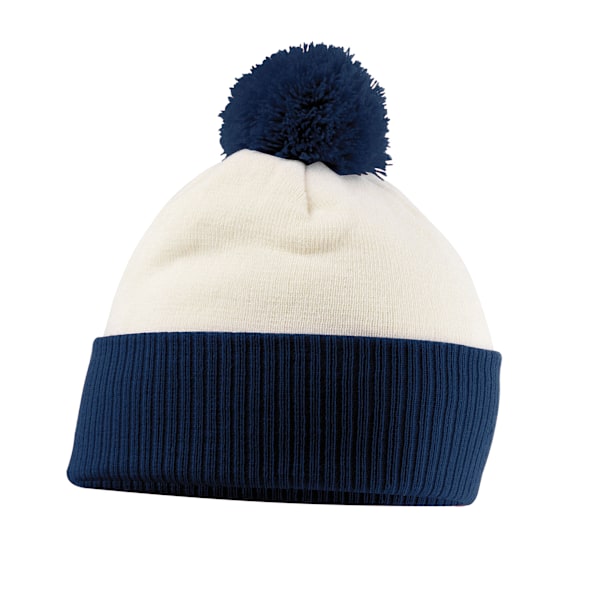 Beechfield Unisex Adult Snowstar Tvåfärgad Mössa En Storlek Off W Off White/French Navy One Size