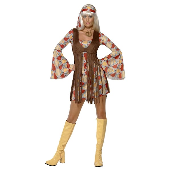 Smiffys Dam/Dam 60-tals Groovy Baby Kostymset L Flerfärgad Multicoloured L