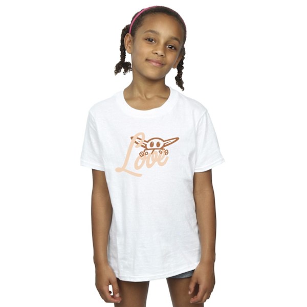 Star Wars Girls Grogu Love Bomull T-shirt 12-13 år Vit White 12-13 Years