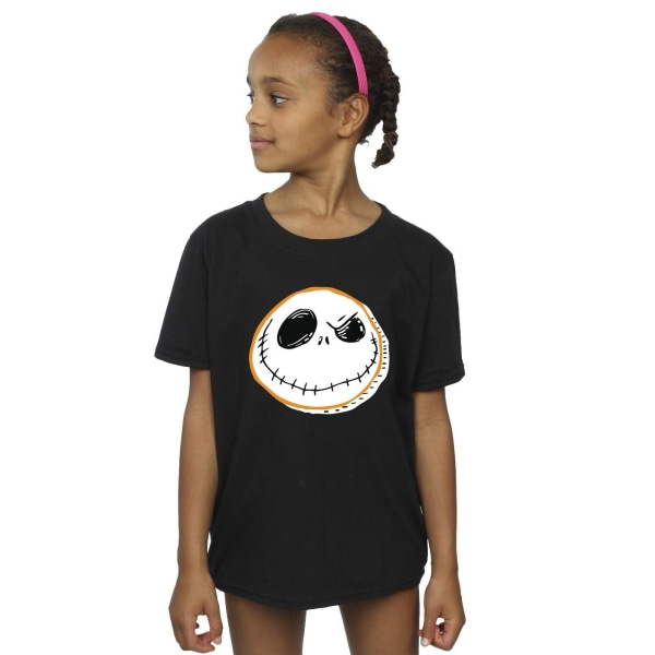 Disney Girls The Nightmare Before Christmas Jack Face Cotton T- Black 7-8 Years