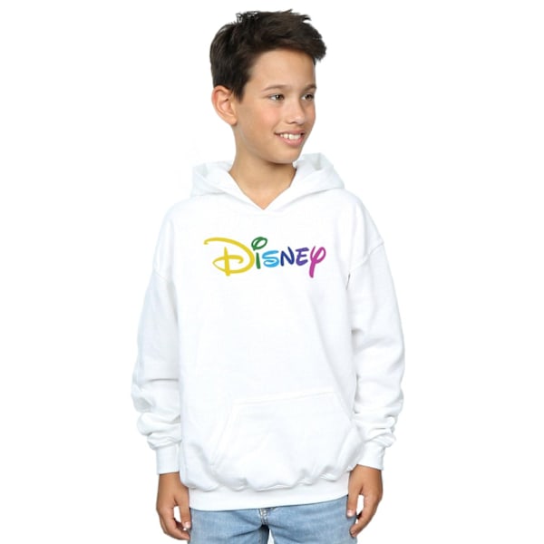 Disney Boys Colour Logo Hoodie 9-11 år Vit White 9-11 Years