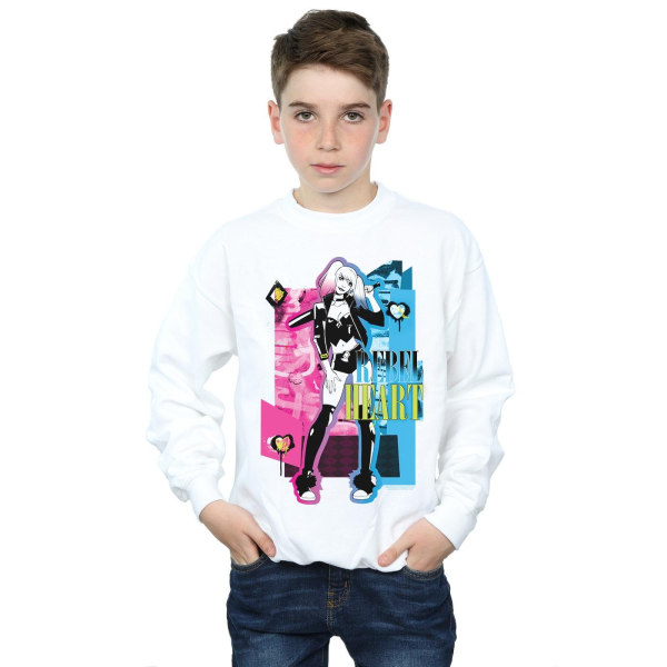 DC Comics Boys Harley Quinn Rebel Heart Sweatshirt 9-11 år W White 9-11 Years