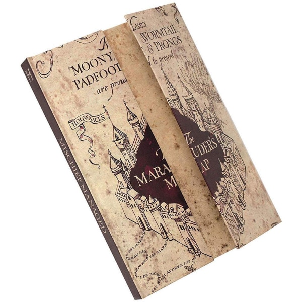 Harry Potter Marauders Map A5 Kompositionsbok En Storlek Beige Beige/Burgundy One Size