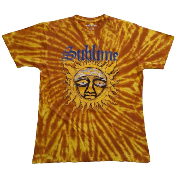 Sublime Unisex Vuxen Sol Ansikte Tie Dye T-Shirt XXL Orange Orange XXL